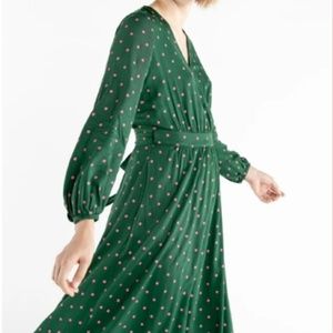 Ban.do Evergreen Dot Wrap Midi Dress 2X/3X